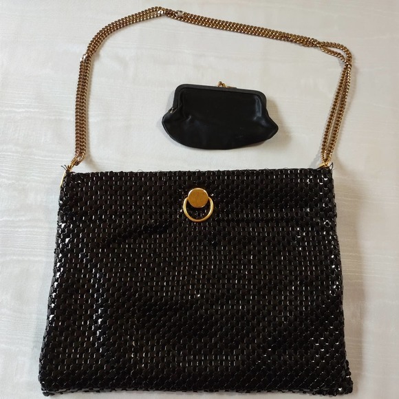 No Brand | Bags | Vintage Metal Mesh Black Hinged Chainmail Chain Strap ...